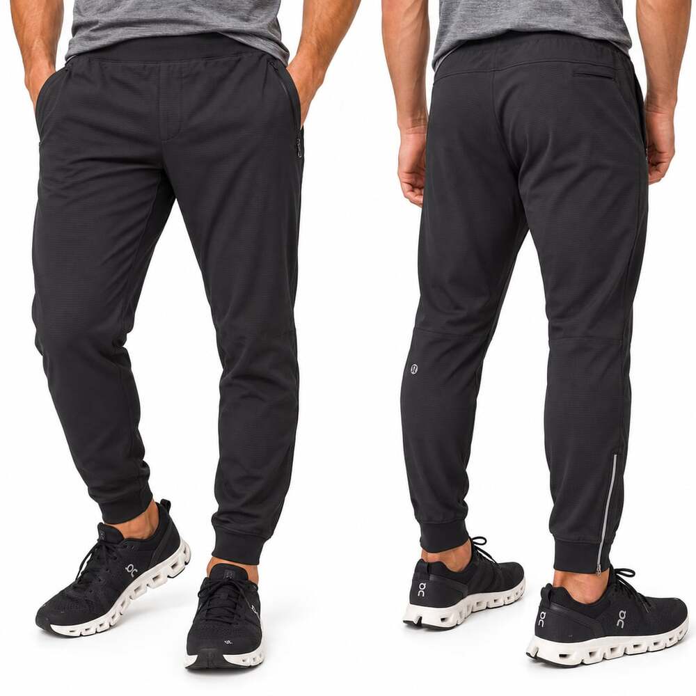 Lululemon Surge Jogger Men’s L Blk Reflective Ankle Zip Gym Athletic Workout